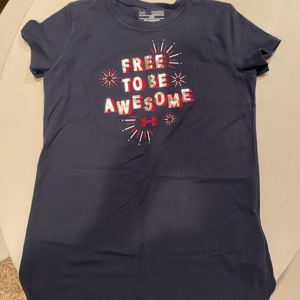 Under Armour Kids Blue 'Free to Be Awesome' Tee